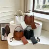 Bolso Cubo Tejido con Puntadas de Nuevo Estilo Transfronterizo para Mujer, Gran Capacidad, Hombro Único, Bandolera, Bolso de Mano de Alta Gama, Moda, Bolso Calabaza