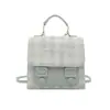 Bolso de Mano Cuadrado Pequeño Estilo Coreano de Moda Transfronterizo para Mujer, Nuevo Bolso de Hombro a Cuadros con Bloques de Color Primavera 2026, Mochila para Viajes