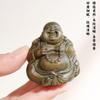 Sándalo Verde Natural Tallado Maitreya Buda Pieza de Mano Adornos de Escritorio Madera Maciza Sin Pintar Mascota de Té Decoraciones para Coche