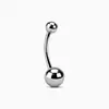 Piercing de Umbigo Redondo de Liga de Titânio G23 Transfronteiriço Anel de Umbigo Versátil de Bola Polida de Aço Inoxidável Joia para Umbigo Abdominal