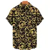 Camisa Hawaiana de Manga Corta con Cuello para Hombre, Versátil, Estilo Nuevo, Estampado Digital 3D, Comercio Exterior Transfronterizo