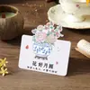 Cartão de felicitações do Festival do Meio do Outono, cartão criativo de bênção estilo antigo, "Flores desabrochando, lua cheia, reunião feliz," cartão de mensagem de feriado, pequeno cartão decorativo
