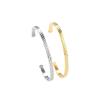 Pulsera de Flecha Diamante Acolchada de Acero Titanio Pulseras Acero Inoxidable con Circonita Incrustada Pulsera Abierta Joyería para Mujer al Mayoreo