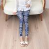 Calças de malha fina de verão, leggings de carne sexy, femininas, ultrafinas, estampadas, da moda, calças de seda femininas