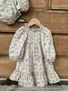 Roupas infantis estilo coreano jennybebe: nova coleção de outono para bebês meninas, apresentando um vestido doce e adorável com mangas bufantes