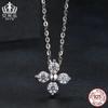 Collar Evelle Brillante Trébol de Cuatro Hojas de Moissanita Lujo Ligero Plata de Ley s925 Chapado en Platino Joyería Versátil Mujer