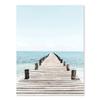 Póster colgante con diseño de paisaje costero azul moderno de verano con caballete de playa, para sala de estar y dormitorio