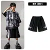 Ropa de Moda Hip-Hop para Niños Traje Negro de Manga Corta con Chaleco Falso para Niños Ropa Genial de Percusión para Actuación de Niñas