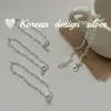 Joia de Mão Simples Estilo Ins Coreano Prata Esterlina S925 Desenho Vazado Laço Pulseira Encaixe Nariz de Porco Alto Padrão e Versátil