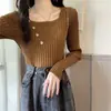 Suéter de punto de dos piezas falso para mujer, nueva colección otoño/invierno 2026, corte ajustado, versátil y con un estilo suave y elegante, perfecto como capa base o top.