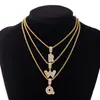 Collar Colgante de 26 Letras Completo de Diamante de Lujo Ligero Nueva Moda Transfronterizo Europeo y Americano 2026 para Mujeres Joyería Hip-Hop de Moda Venta al por Mayor