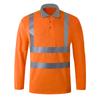 Camisa Polo Refletiva Canteiro de Obras Construção Manuseio Camiseta Refletiva Manga Longa Secagem Rápida Respirável Proteção Solar Segurança Roupa Refletiva