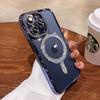 Estilo Luxo Leve Adequado para Apple 17 Pro Max Capa de Celular Magnética com Glitter iPhone 18 Moldura com Strass Moldura Espelhada 16 Macio