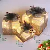 Caja de Regalo Decoración Navideña de Año Nuevo 3 en 1 Caja de Regalo LED Cadena de Luces LED de Hierro Decoración de Atmósfera Interior para Tiendas de Año Nuevo