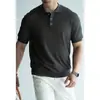 Camisa Polo de Punto Interlock de Lino y Lyocell Calibre 12 Estilo Old Money para Hombre, Camiseta de Manga Corta de Malla Transpirable para Verano 2026