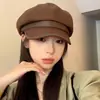 Gorro Octagonal de Lana para Mujer Otoño e Invierno 2026 Gorro de Artista Vintage que Hace que la Cara Parezca Más Pequeña, Boina Versátil