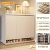 Gabinetes para Zapatos de Color Crema Seleccionados Cuidadosamente para la Entrada del Hogar, Gabinetes de Almacenamiento Integrados de Montaje en Pared para Pasillos Interiores, Nuevos Estantes Populares para Zapatos