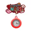Relógio de Bolso de Enfermeira Baddie Brilhante com Clipe Retrátil de Puxar Fácil, Relógio de Bolso Médico Fofo de Desenho Animado, Item Quente Transfronteiriço, Personalizável com Sua Própria Imagem