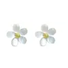 Pétalos de Gelatina Blancos, Súper de Hada y Dulces, Pendientes Elegantes con Agujas de Plata, Simples y Versátiles, Pendientes Únicos con Aguja de Plata