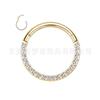 Aretes de Aleación de Titanio G23 Perla Anillo Cerrado Incrustado con Joyería para Perforación Humana Fabricantes Transfronterizos Perla Anillo Abierto
