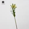 Planta de lirio de madera con flores artificiales, directa de fábrica, tela de seda, diseño floral para bodas y hogar, material para arreglos florales, flores suaves