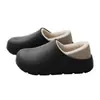 Chinelos de algodão impermeáveis femininos outono e inverno novo par para casa ao ar livre sola grossa antiderrapante EVA com veludo quente Birkenstock masculino