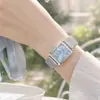 0LIKA Nuevo Reloj Cuadrado Moda Material de Acero Inoxidable Unisex Pareja Resistente al Agua Movimiento de Cuarzo En Stock
