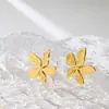 Estilo Ins europeo y americano diseño de nicho pendientes de pétalo tridimensional retro temperamento venta al por mayor pendientes de oro de 18k regalo de Año Nuevo