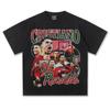 2025 Transfronterizo Nuevo Cristiano Ronaldo Fútbol Portugués Vintage Camiseta de Manga Corta Lavada Vieja Pesada 300g Algodón