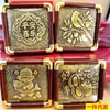 Adorno de mesa repujado de oro puro 999, decoración de lámina de oro de paz y alegría, decoración de escritorio para el hogar estilo chino nuevo, regalo de inauguración y ceremonia de apertura