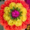 Coroa de Crisântemos de Seda Feita à Mão, Produto Acabado para Oferendas de Qingming, Buquês Florais Multicoloridos, Suprimentos Funerários