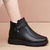 Zapatos de algodón forrados de felpa para mujer, invierno, engrosados, antideslizantes, cálidos, de suela suave, cómodos, para mujeres de mediana edad y mayores, zapatos de abuela