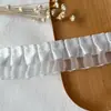Lazo de Encaje Blanco Material DIY Lolita Lunares Gasa Cinta de Seda Decoración Colgante de Bolsa Gumi