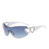 Gafas de Sol Sin Montura Y2K con Sentido de Tecnología Futura 2023 8125 de una Pieza con Marco Grande Gafas de Sol de Amor para Mujer