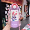Termo para niños de Toy Story para niñas, vaso de agua con popote de aspecto elegante, botella de agua de doble uso de gran capacidad para estudiantes que van a la escuela