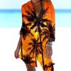 3D Mujer Fábrica de Origen Bikini Abrigo Camisa Traje de Baño Cárdigan Playa Estampado de Palmera Blusa de Playa Vacaciones