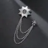 Terno Personalizado Masculino com Insígnia de Franja, Joias de Instrumento Guitarra, Broche de Corrente, Acessórios de Broche de Bola Torcida