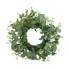 Guirnalda de Planta Verde Simulada Guirnalda de Portavelas de Hoja de Eucalipto Decoración de Mesa Decoración del Hogar Flor de Margarita Pequeña Transfronteriza