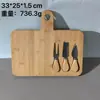 Tabla de cortar de bambú con cuchillos, múltiples tamaños, diseño creativo, tabla de cortar de frutas para exteriores, tabla para cortar carne, queso y pizza
