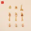 Colgante de Calabaza Hueca Esmaltada Chapado en Oro que Conserva el Color para Pulsera o Collar DIY Accesorios de Joyería Colgante Pequeño Tejido con Hilo Rojo