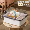 Caixa Organizadora para Mamadeiras com Tampa Flip-Top à Prova de Poeira e Rack Drenante, com Tampa, para Suprimentos de Bebê, Alimentação Complementar, Louças e Armazenamento de Brinquedos