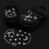 Nuevos dijes para zapatos estilo Bosque de Primavera y Verano con Flores de Cerezo y Melocotonero para Zuecos de Delfín Pequeño, Zapatillas Rosas para Niña Accesorios DIY