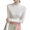 Suéter de Cachemira de Cuello Alto Medio sin Costuras para Mujer Otoño e Invierno Top Simple de Corte Ajustado Versátil Suéter de Punto Lana de Cachemira Camiseta Interior