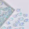 Cristal de vidro transparente iridescente contas soltas flor de cinco pétalas furo reto para miçangas pulseira colar DIY feito à mão material para joias contas