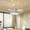 Luz de ventilador de techo estilo crema usada para sala de estar y comedor, luz de ventilador silenciosa de velocidad variable para uso doméstico, luz de ventilador de techo invisible para dormitorio