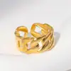 Lele Jewelry Moda y Único Diseño de Celebridad de Internet Dedo Índice Estilo Minimalista Anillo de Acero Inoxidable Dorado Anillo con Forma de Corazón para Mujeres
