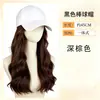 Peruca Boné de Baseball para Mulheres, Cabelo Longo Cacheado, Cabelo Liso, Ondas Grandes da Moda, Extensões de Cabelo Volumosas, Cabelo Humano Realista, Cabelo Integrado ao Boné
