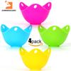 Vaporizador de Ovos de Silicone Resistente a Altas Temperaturas Antiaderente com Base Conjunto de 4 Peças Cozedor de Ovos Bandeja para Ovos Atacado em Estoque Resistente ao Calor de Alta Temperatura