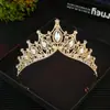 Coroa de Noiva Barroca Retro Transfronteiriça com Strass Marquise, Faixa de Cabeça para Cerimônia de Maioridade, Acessório de Cabelo Estilo Palácio, Coroa de Princesa Rainha