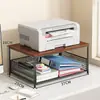Estante de Armazenamento para Impressora Prateleira de Mesa para Escritório Porta-Arquivos em Camadas Armazenamento de Mesa Multinível Organizador de Copiadora